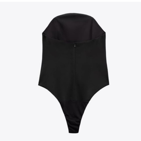 Zara Black SATIN Strapless BODYSUITNWT Size: M - Picture 3 of 9